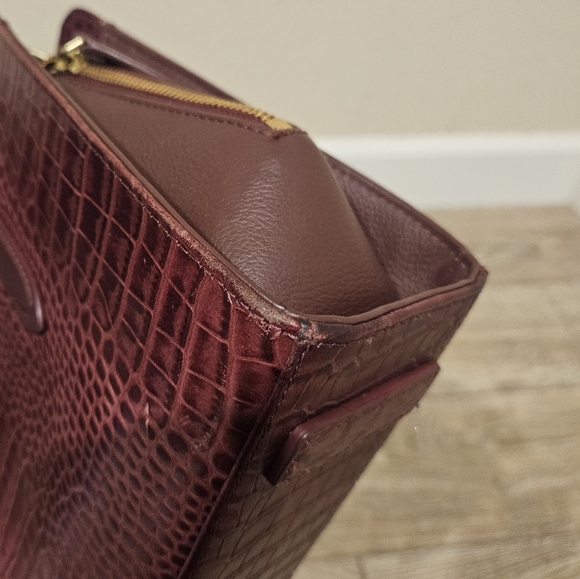 Radley London Croc Embossed Liverpool Multiway Grab Bag Oxblood Red - Picture 7 of 16